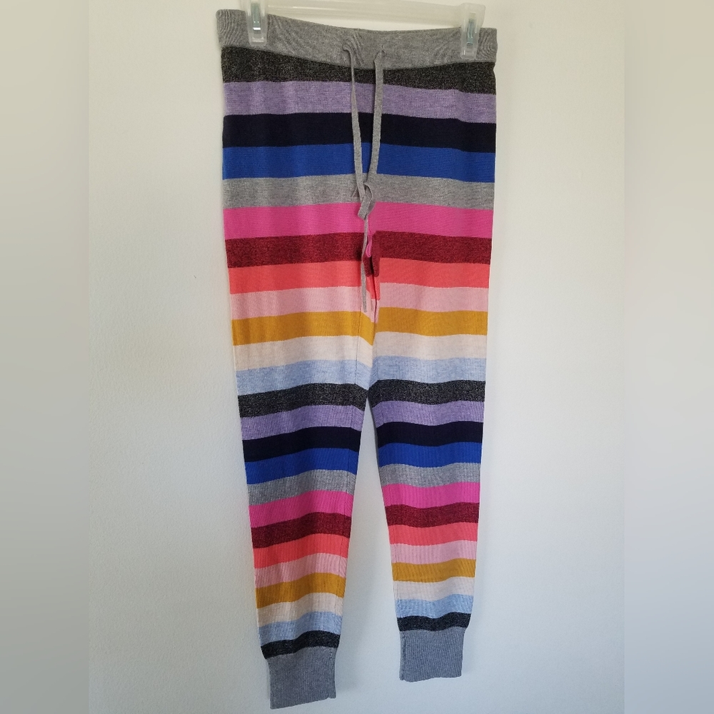 NWOT Gap Body Crazy Stripe Knit Sweater Legging Pajama Bottoms Size Small